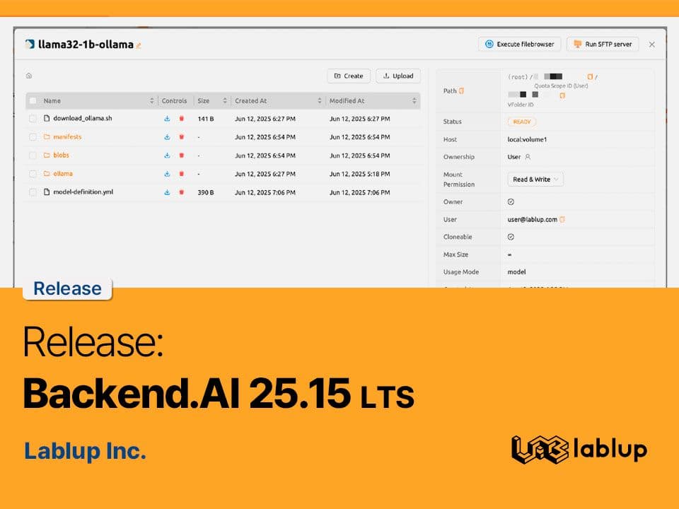 Release: Backend.AI 25.15 (LTS)