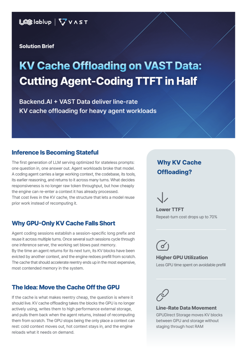 Backend.AI + VAST Data: Line-Rate KV Cache Offloading