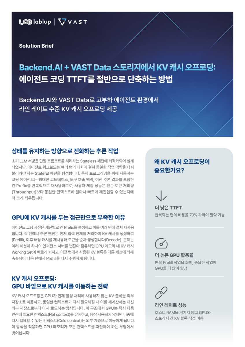 Backend.AI + VAST Data: 스토리지로 완성하는 KV 캐시 오프로딩